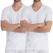 Calida 2P Natural Benefit V-shirt Hvit bomull Large Herre