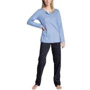 Calida Night Lovers Buttoned Pyjama Blå bomull X-Small Dame