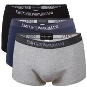 Armani Pure Cotton Trunks 3P Grå/Blå bomull Large Herre