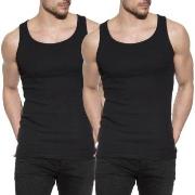 Bread and Boxers Men Tanks 2P Svart økologisk bomull Large Herre