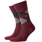 Burlington Strømper Edinburgh Wool Sock Mørkrød   Str 40/46 Herre