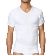 Calida Cotton 1 Herr T-Shirt V 14315 Hvit bomull Large Herre