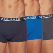 BOSS 6P Cotton Stretch Trunks Grå/Blå bomull X-Large Herre