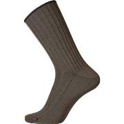 Egtved Strømper Wool No Elastic Rib Socks Mørkbrun  Str 40/45