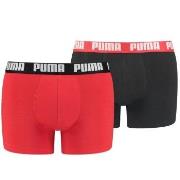 Puma 2P Basic Boxer Svart/Rød bomull X-Large Herre