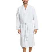 Schiesser Essentials Waffle and Terry Bathrobe Hvit bomull Medium Herr...