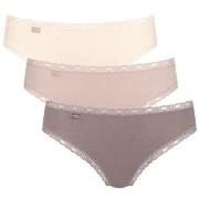 Sloggi Truser 3P 24 7 Weekend Tai Rosa/Beige bomull 42 Dame