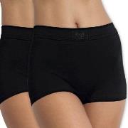 Sloggi Truser 2P Double Comfort Shorts Svart bomull 38 Dame