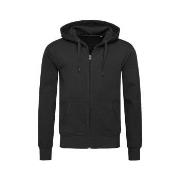 Stedman Active Hooded Sweatjacket For Men Svart Small Herre
