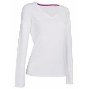 Stedman Claire V-neck Long Sleeve Hvit ringspunnet bomull Small Dame