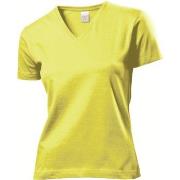 Stedman Classic V-Neck Women T-shirt Gul bomull X-Large Dame