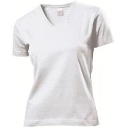 Stedman Classic V-Neck Women T-shirt Hvit bomull XX-Large Dame
