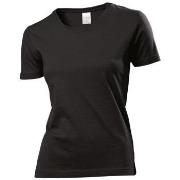 Stedman Classic Women T-shirt Svart bomull Small Dame