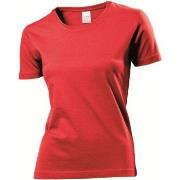Stedman Classic Women T-shirt Rød bomull Medium Dame