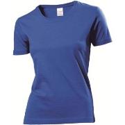 Stedman Classic Women T-shirt Royalblå bomull Large Dame