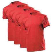 Stedman 4P Comfort Men T-shirt Rød bomull Large Herre