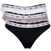 Tommy Hilfiger Truser 3P Essentials Thong Hvit/Marine bomull Large Dam...