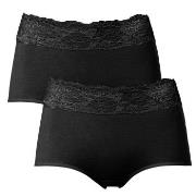 Trofe Lace Trimmed Maxi Briefs Truser 2P Svart bomull X-Large Dame