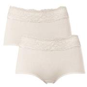 Trofe Lace Trimmed Maxi Briefs Truser 2P Champagne bomull Medium Dame