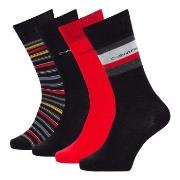 Calvin Klein Strømper 4P David Crew Socks Gift Box Svart/Rød One Size ...