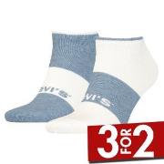 Levis Strømper 2P Unisex Sustainable Low Cut Socks Hvit/Blå Str 35/38