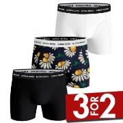 Björn Borg 3P Essential Shorts 2033 Svart blomstre bomull Large Herre