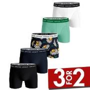 Björn Borg 5P Essential Shorts 2115 Svart blomstre bomull Large Herre