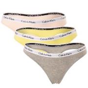 Calvin Klein Truser 3P Carousel Thongs Rosa/Gul bomull Small Dame