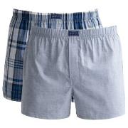 Gant 2P Cotton Stripe Boxer Shorts Lysblå/Rutete bomull Large Herre