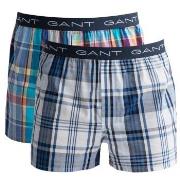 Gant 2P Cotton With Fly Boxer Shorts Rutet bomull Medium Herre