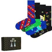 Happy socks Strømper 4P Space Socks Gift Box Svart bomull Str 36/40