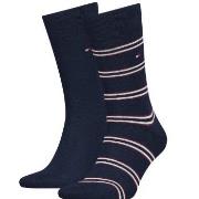 Tommy Hilfiger Strømper 2P Men Tommy Stripe OC Sock Blå/Rød Str 43/46 ...