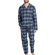 Jockey Woven Pyjama Blå/Lysblå X-Large Herre