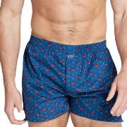 Jockey Woven Poplin Boxer Shorts Blå/Rød bomull Large Herre