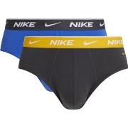 Nike 2P Everyday Cotton Stretch Brief Grå/Gul bomull Small Herre