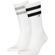 Calvin Klein Strømper 2P Stripe Socks Hvit Str 39/42 Herre