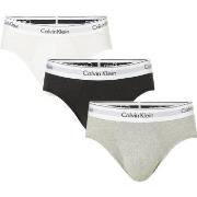 Calvin Klein 3P Modern Cotton Stretch Hip Brief Hvit/Grå bomull XX-Lar...