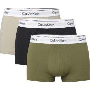 Calvin Klein 3P Modern Cotton Stretch Trunk Svart/Grønn bomull Small H...