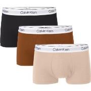 Calvin Klein 3P Modern Cotton Stretch Naturals Trunk Svart/brun bomull...