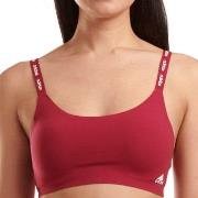 adidas BH BOS Micro Cut Free Scoop Lounge Bra Mørkrød   Large Dame