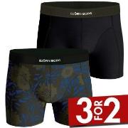 Björn Borg 2P Premium Cotton Stretch Boxer 1725 Svart/Grønn bomull X-L...