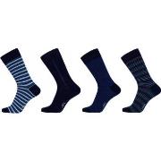 JBS Strømper 4P Cotton Socks Svart/Blå Str 40/47 Herre