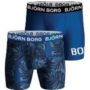 Björn Borg 2P Performance Boxer 1727 Svart/Blå polyester Small Herre