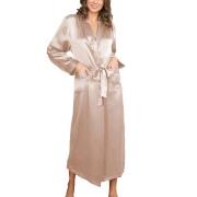 Lady Avenue Pure Silk Long Robe Perlhvit silke Small Dame
