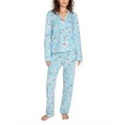 PJ Salvage Playful Prints Pyjama Lysblå m Mønst X-Large Dame
