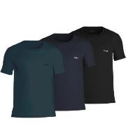BOSS 3P Classic Cotton Solid T-Shirt Svart/Grønn bomull Medium Herre