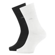 Calvin Klein Strømper 2P Carter Casual Flat Knit Sock Svart/Hvit Str 4...