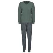 Calida Relax Imprint 2 Pyjama With Cuff Mørkgrørnn  bomull XX-Large He...