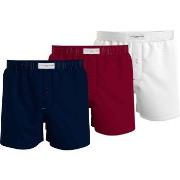 Tommy Hilfiger 3P Woven Boxers Marine/Rød bomull Small Herre