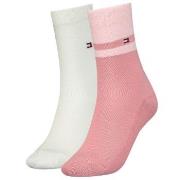 Tommy Hilfiger Strømper 2P Women Gifting Boucle Stripe Sock Hvit/Rosa ...